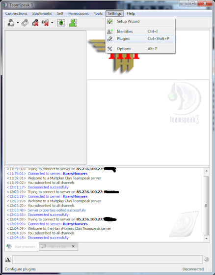 plugins menu